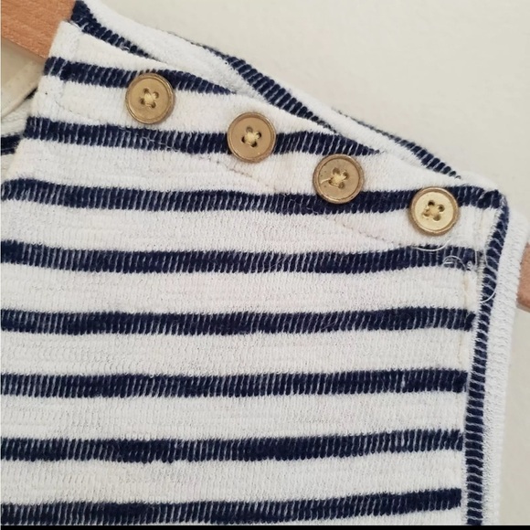 Forever 21 White Navy Striped Sleeveless Knit Mini Tunic Dress Size S sailor - Picture 4 of 5